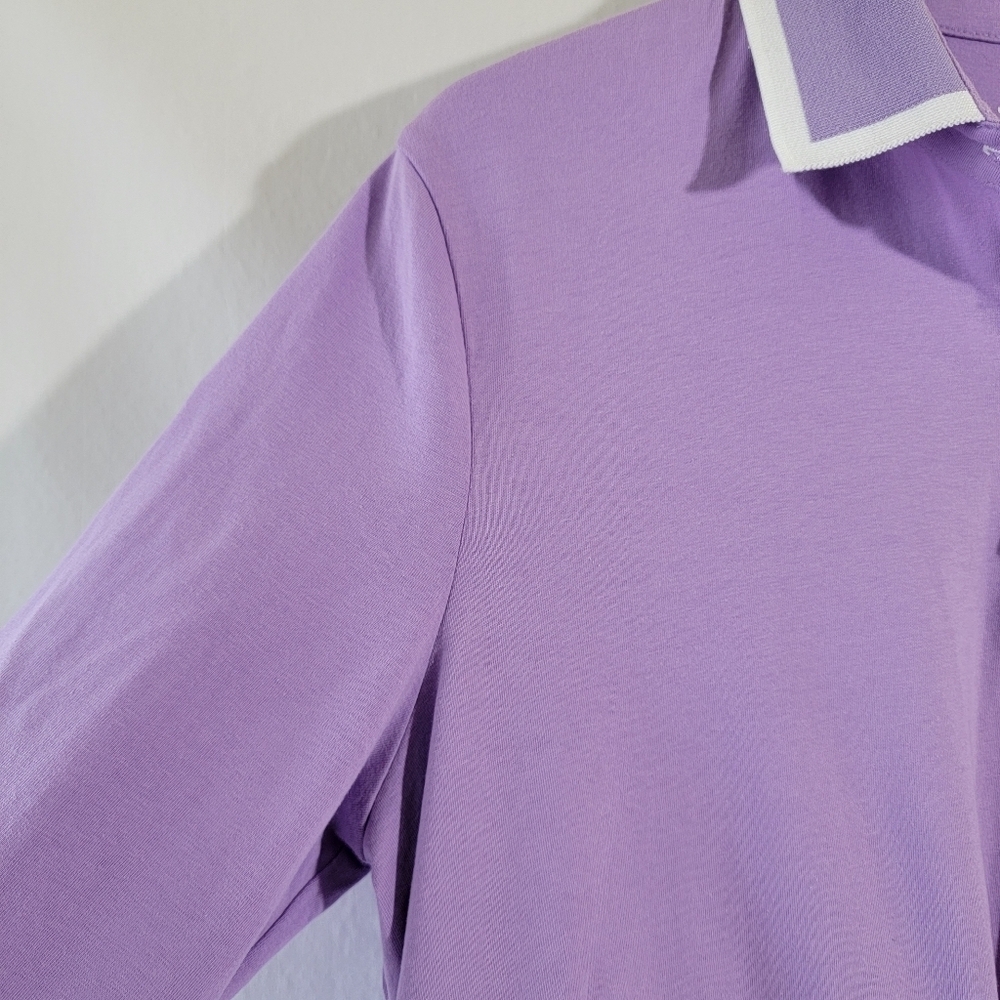 JACK SMITH Women's Sport Shirt Dress Sz L Purple Long Sleeve Pocket Athleisure - Picture 5 of 12